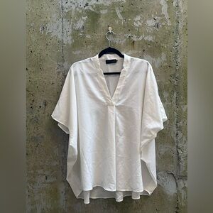 Hatch Maternity Ivory V-Neck Blouse, One Size